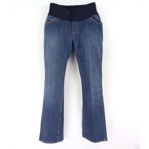Liz Lange Maternity Bootcut Jeans Midrise Stretch Waist Womens Size 4 Blue Denim